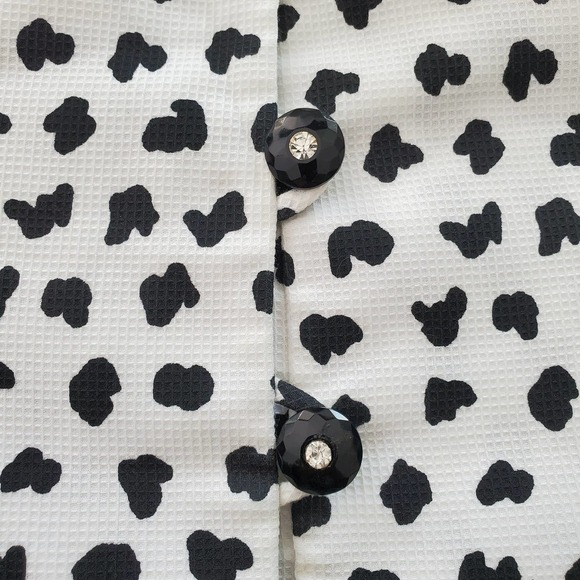 Women's Vintage DarcySize 10 1980s Black & White Bow Top Union Made - Picture 4 of 8